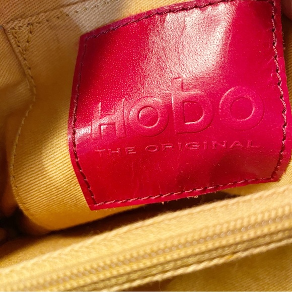 Hobo Camila Metallic Leather Burgundy Crossbody Satchel - Picture 7 of 13